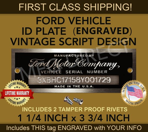 Serial number ford tag data - number, id